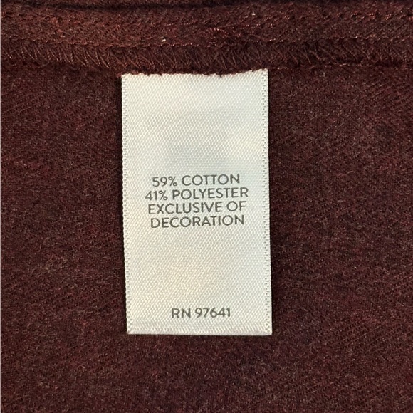 J. Jill Long Sleeve Embroidered Beaded Floral Top - Plum- Size Large - Picture 10 of 12